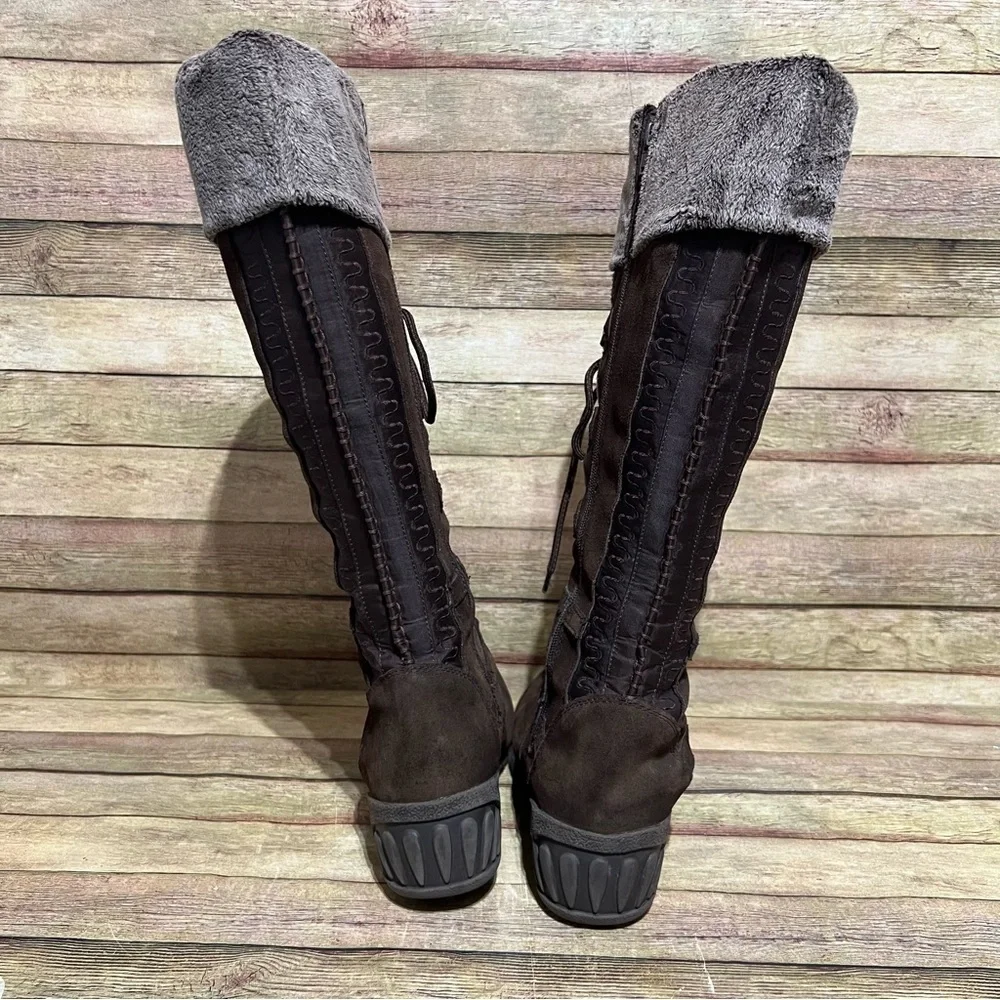 Khombu Brown Suede Tall Winter Boots